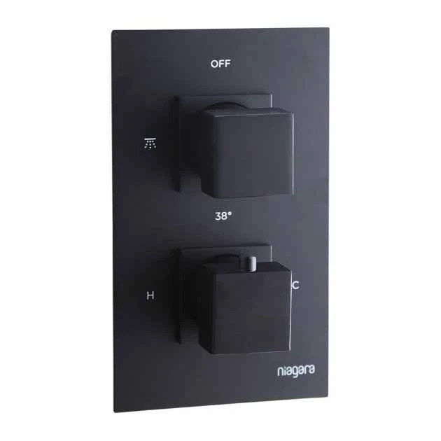 Niagara Observa Matt Black Twin Concealed Shower Valve - Single Outlet 1 Niagara Observa Matt Black Twin Concealed Shower Valve - Single Outlet