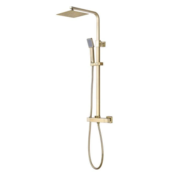 Orkney Series 2 Brushed Brass Square Dual Head Shower Kit - Highlife Bathrooms 1 Orkney Series 2 Brushed Brass Square Dual Head Shower Kit - Highlife Bathrooms