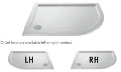 Nuie 900 X 800 Offset Quadrant Shower Tray RH - FREE Waste -Roman Sales pearlstone offset quad tray 8