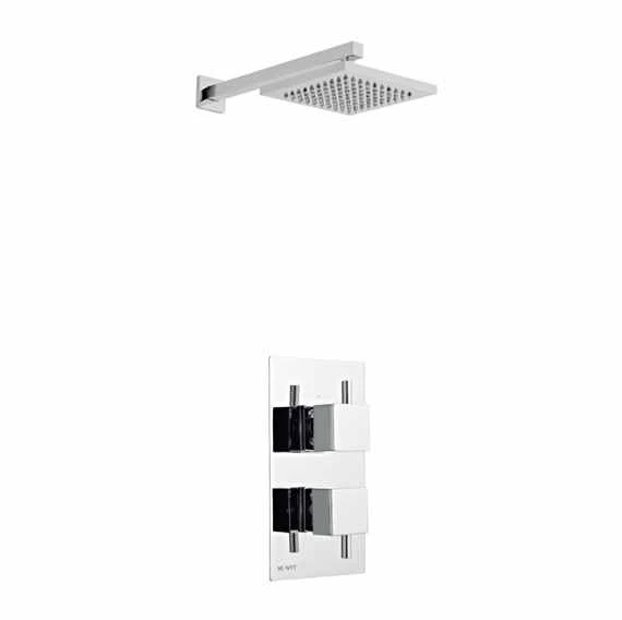 Pure Thermostatic Concealed Shower Valve With Fixed Rain Head - Kartell UK 1 Pure Thermostatic Concealed Shower Valve With Fixed Rain Head - Kartell UK