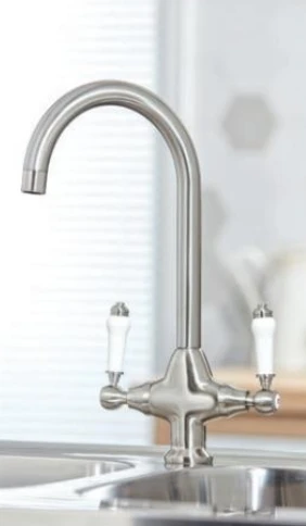 York Traditional Kitchen Mixer Tap - Brushed Nickel - Signature Series 2 York Traditional Kitchen Mixer Tap - Brushed Nickel - Signature Series - Image 2