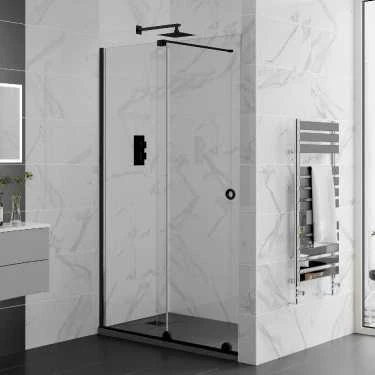 Rolla 8 1100mm Matt Black Recess Frameless Sliding Shower Door 1 Rolla 8 1100mm Matt Black Recess Frameless Sliding Shower Door