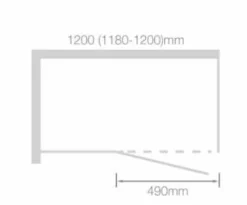 1400mm - Pure Black Semi-Frameless Hinged Shower Door - Clear Glass -Roman Sales s6209 tech