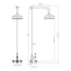 Scudo York Traditional Chrome Rigid Riser Shower Valve With Fixed Head -Roman Sales scudo chrome traditional rigid riser mixer shower with fixed head ld