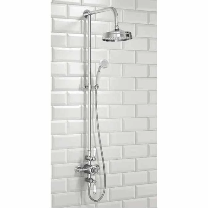 York Traditional Dual Head Exposed Thermostatic Shower Valve 1 York Traditional Dual Head Exposed Thermostatic Shower Valve