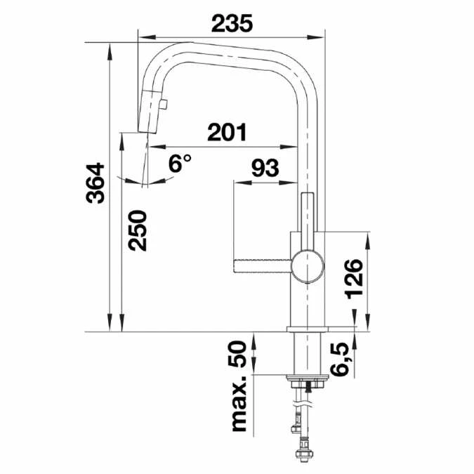 Blanco Jandora S Brushed Steel Kitchen Tap - 526614 6 Blanco Jandora S Brushed Steel Kitchen Tap - 526614 - Image 6