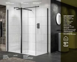 Sommer 700mm Black Wetroom Glass Panel 7 Sommer 700mm Black Wetroom Glass Panel -Roman Sales somer wetroom black main image