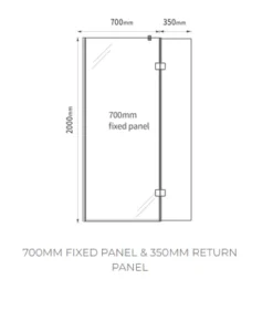 Abacus Walk In Shower Screen 700mm With Brushed Bronze Hinged Return 350mm 8 Abacus Walk In Shower Screen 700mm With Brushed Bronze Hinged Return 350mm -Roman Sales vegm tech 700 1
