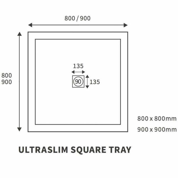 Ultra-Slim 900 X 900mm Square Shower Tray 2 Ultra-Slim 900 X 900mm Square Shower Tray - Image 2
