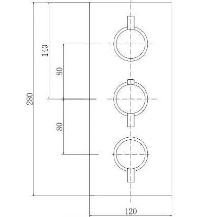 Niagara Equate Round Brushed Brass Triple Concealed Shower Valve 2 Niagara Equate Round Brushed Brass Triple Concealed Shower Valve - Image 2