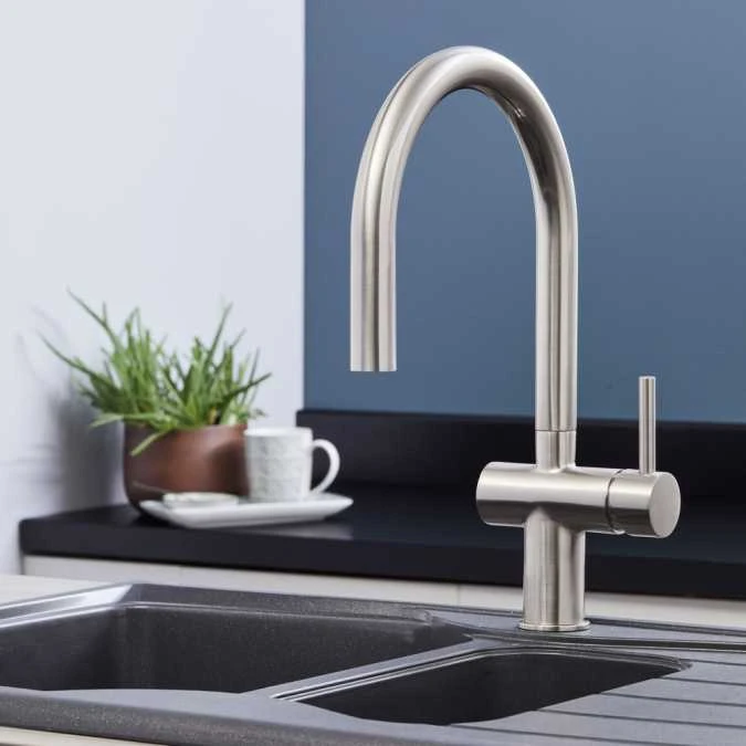 Rievaulx Brushed Nickel Pull Out Kitchen Sink Mixer Tap 2 Rievaulx Brushed Nickel Pull Out Kitchen Sink Mixer Tap - Image 2