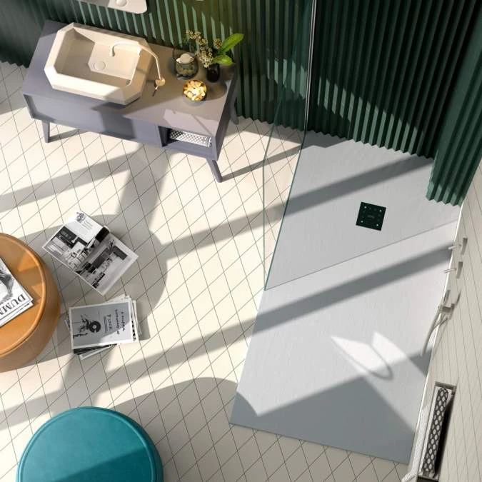 Essenza 900 X 900mm Grey Slate Shower Tray - Cut To Size 2 Essenza 900 X 900mm Grey Slate Shower Tray - Cut To Size - Image 2