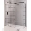 Vantage 2000, 1400mm Matt Black Framed Walk In Shower Screen - Eastbrook