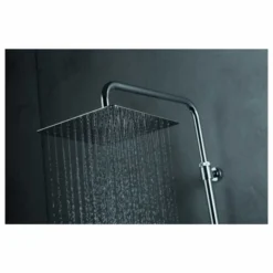 Vema Thermostatic Shower Column With Fixed Head, Riser, Shelf & Foot Wash - Black -Roman Sales wVema Lifestyle 2 3