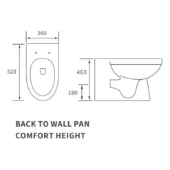 Whistle Back To Wall Comfort Height Toilet & Soft Close Seat 7 Whistle Back To Wall Comfort Height Toilet & Soft Close Seat -Roman Sales whistle btw comfort height tech