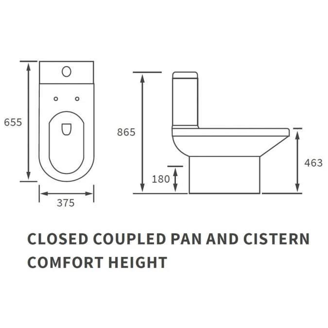 Whistle Closed Coupled Open Back Comfort Height Toilet & Soft Close Seat 3 Whistle Closed Coupled Open Back Comfort Height Toilet & Soft Close Seat - Image 3