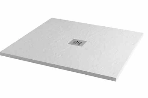 MX Minerals 900 X 900mm Ice White Slate Effect Square Shower Tray 1 MX Minerals 900 X 900mm Ice White Slate Effect Square Shower Tray