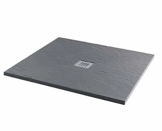 MX Minerals 1000 X 1000mm Ash Grey Slate Effect Square Shower Tray 1 MX Minerals 1000 X 1000mm Ash Grey Slate Effect Square Shower Tray