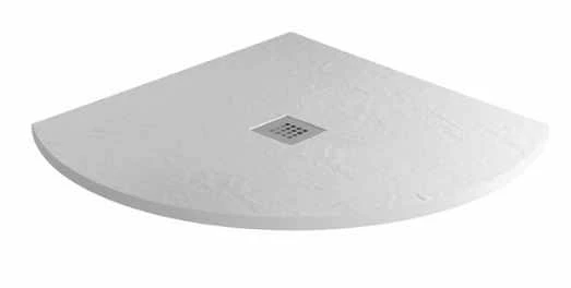 MX Minerals 900 X 900mm Ice White Slate Effect Quadrant Shower Tray 1 MX Minerals 900 X 900mm Ice White Slate Effect Quadrant Shower Tray