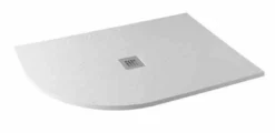 MX Minerals 1200 X 800 LH Ice White Slate Effect Offset Quadrant Shower Tray