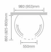 Pure D Shaped Quadrant Shower Enclosure & Tray 993 X 850mm 5 Pure D Shaped Quadrant Shower Enclosure & Tray 993 X 850mm - Image 5