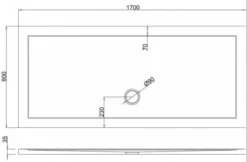 Zamori Anti-Slip Rectangular Shower Tray - 1700 X 800 - Central Waste - Z1185A 11 Zamori Anti-Slip Rectangular Shower Tray - 1700 X 800 - Central Waste - Z1185A -Roman Sales zamori 1700 800 anti slip shower tray tech drawing